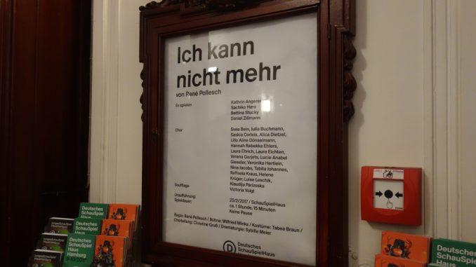 René Pollesch: Ich kann nicht mehr im Deutschen Schauspielhaus Hamburg